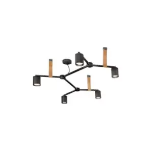 Image of Radovis Ceiling Light 5x GU10 Max 25W Black Rusty