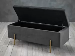 Image of LPD Lola Grey Fabric Blanket Box Assembled