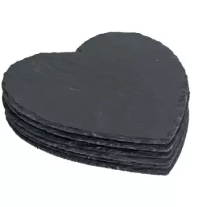 image of Argon Tableware Heart Slate Placemats - 25cm - Pack of 6