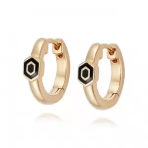 image of Hexagon Palm Huggie 18ct Gold Plated Earrings WE19_GP