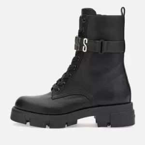 Image of Guess Womens Madox Leather Lace Up Boots - Black - UK 4