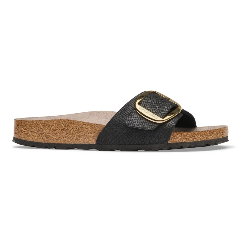 Image of Birkenstock Womens synthetic sandals Birkenstock Madrid Big Buckle Noir Female 40 Etroit