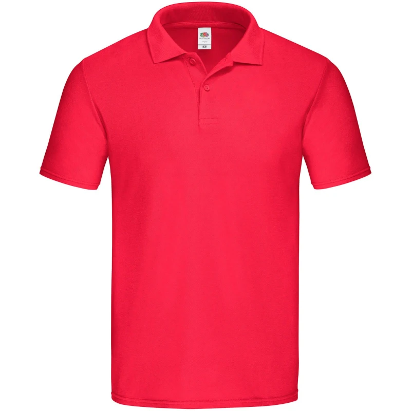 Image of Fruit Of The Loom Fruit of the Loom Men Original Pique Polo Shirt in Red Size: Small Red S Male 5059699402010