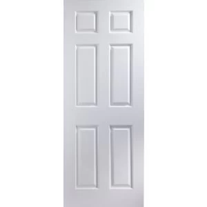Image of 6 Panel Pre painted White Woodgrain Internal Door H1981mm W686mm