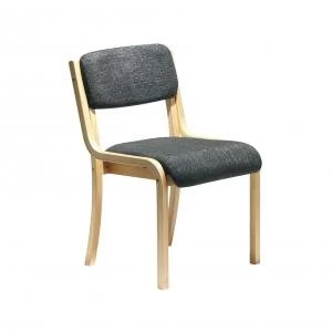 Image of Wood frame Stack Chair No arms Charcoal