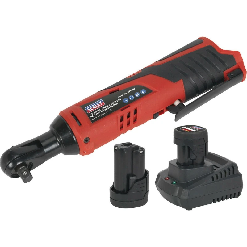 Image of Loops 12V 3/8" Sq Drive Ratchet Wrench Kit - Variable Speed Control - Two Batteries Multi