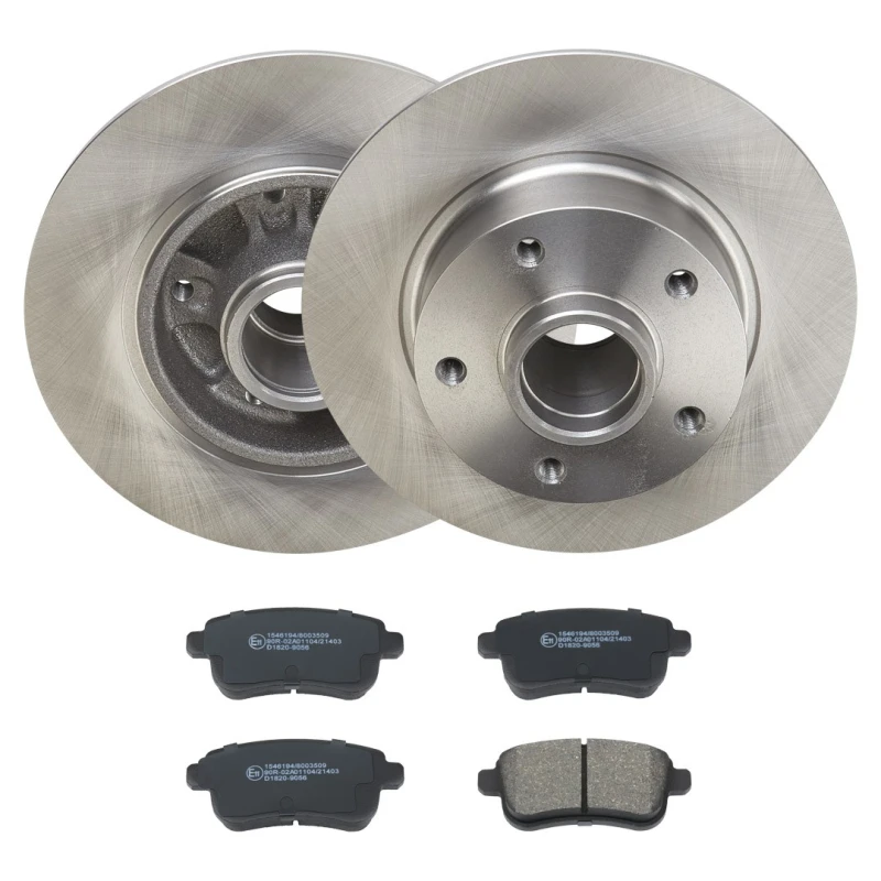 Image of RIDEX 3405B2153 Brake disc and pads set Rear Axle, Brake Disc Type: Solid, not prepared for wear warning indicator Brake Set,disc brakes (3405)