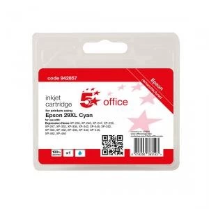 Image of 5 Star Office Supplies Inkjet Cartridge Page Life Cyan 450pp Epson