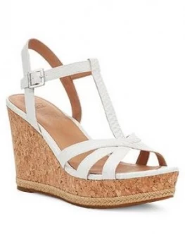 image of UGG Melissa Wedge Sandals - White Snake, Size 6, Women