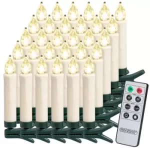 Image of LED Christmas Tree Candles 30 Pcs Warm White