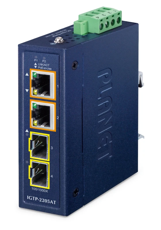 Image of PLANET IP30 Compact size 2-Port IGTP-2205AT network media converter Bl