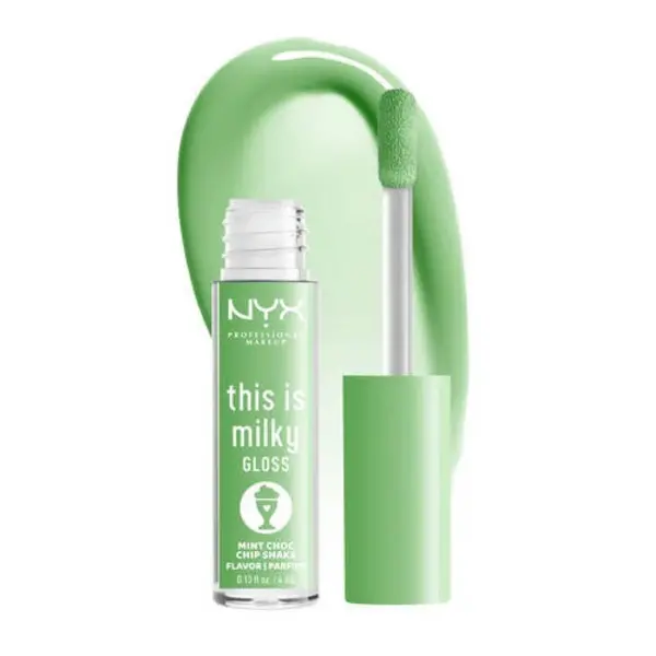 image of NYX Professional Makeup This Is Milky Gloss Vegan Lip Gloss Mint Choc Chip Shake