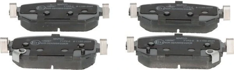 Image of MAPCO 106097 Brake pad set Rear Axle, with acoustic wear warning Brake Pad Set,disc brake (402)