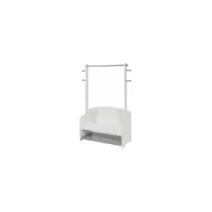 image of Liberty House Toys - Kids Wooden Dressing Rail w/ Extra Storage - White and Grey