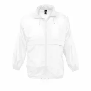 Image of SOLS Unisex Surf Windbreaker Lightweight Jacket (XS) (White)