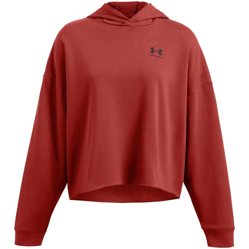 Image of Under Armour Womens Rival Terry Crew Sweatshirt Orange female 10 (S)