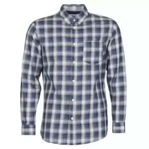 image of Selected SLHSLIMCLAYTON mens Long sleeved Shirt in Blue - Sizes S,M,L,XL