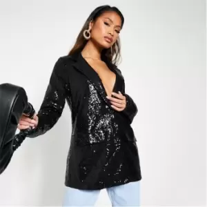 Image of I Saw It First Sequin Oversized Blazer - Black