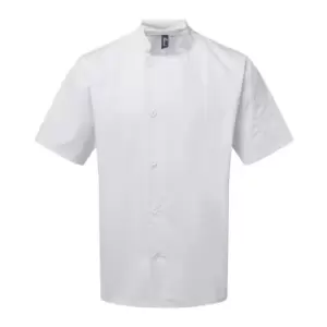 image of Premier Adults Unisex Essential Short Sleeve Chefs Jacket (XXL) (White)