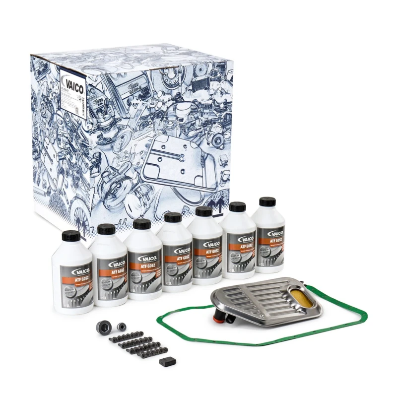Image of VAICO V10-3213 Parts Kit, automatic transmission oil change with oil quantity for standard oil change, with gasket/seal Parts Kit,automatic transmiss