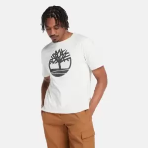 Image of Timberland Camo Tree Logo T-Shirt For Men In White, Size L