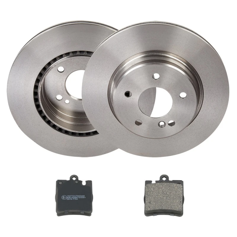 Image of RIDEX 3405B2430 Brake disc and pads set Rear Axle, Brake Disc Type: internally vented, excl. wear warning contact Brake Set,disc brakes (3405)