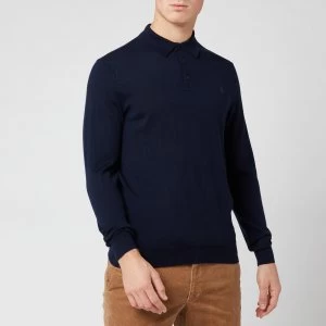 Image of Polo Ralph Lauren Mens Merino Wool Placket Jumper - Hunter Navy - L