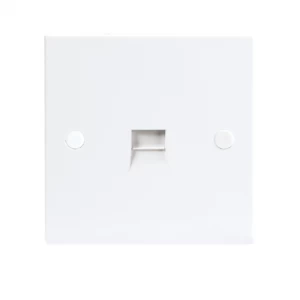 Image of KnightsBridge 1G White Telephone Extension Socket Flush Wall Switch