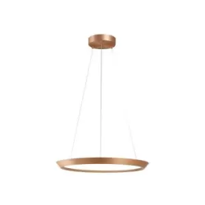 Image of Grok Saturn - LED Round Circular Ceiling Pendant Satin Gold Phase Cut Dimming 31cm 1300lm 2700K