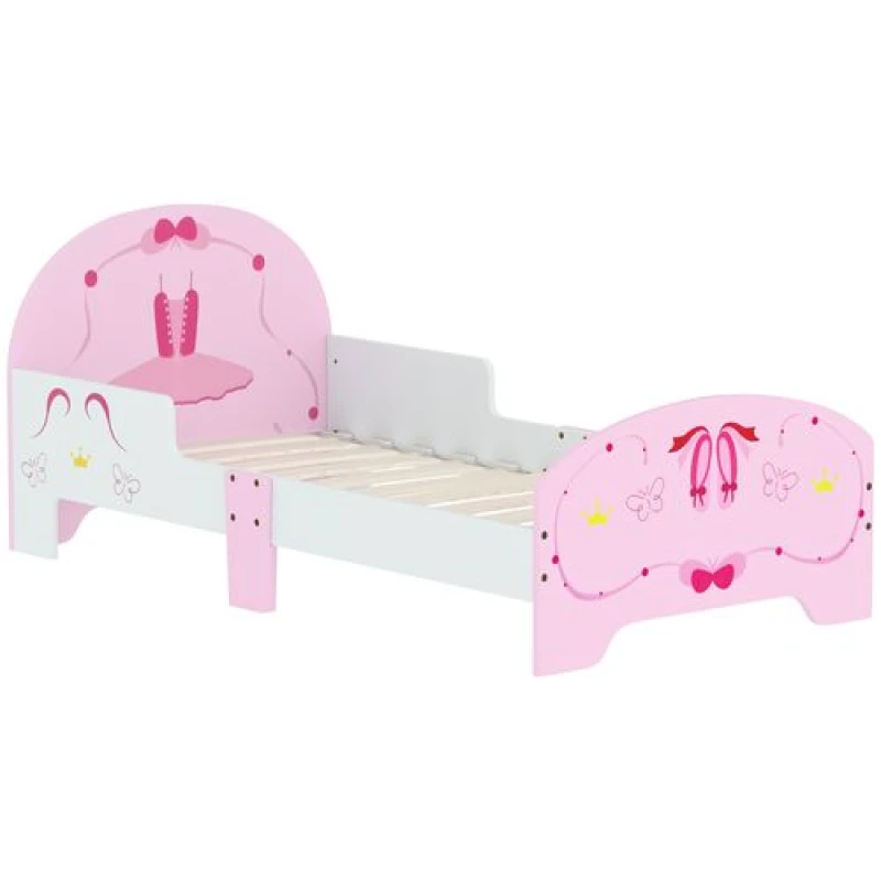 Image of AIYAPLAY Ballet Theme Toddler Bed Frame with Safety Rails - for 3-6 Years TJ Hughes Pink 5063603759596