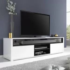 Image of White Gloss TV Unit with Storage - TV's up to 77 - Neo