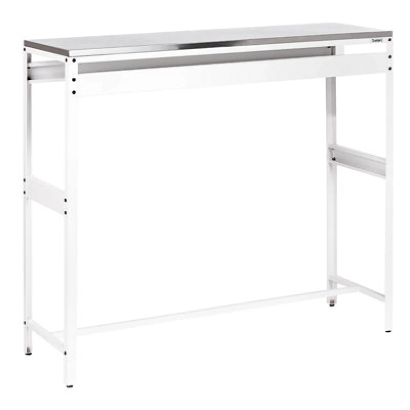 Image of Beliani Outdoor Bar Table Maenza 120 Cm 40 Cm Metal White