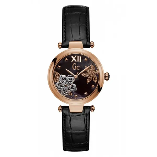 Image of Gc Watches Gc Pure Chic Ladies Black Mother of Pearl Y31007L2