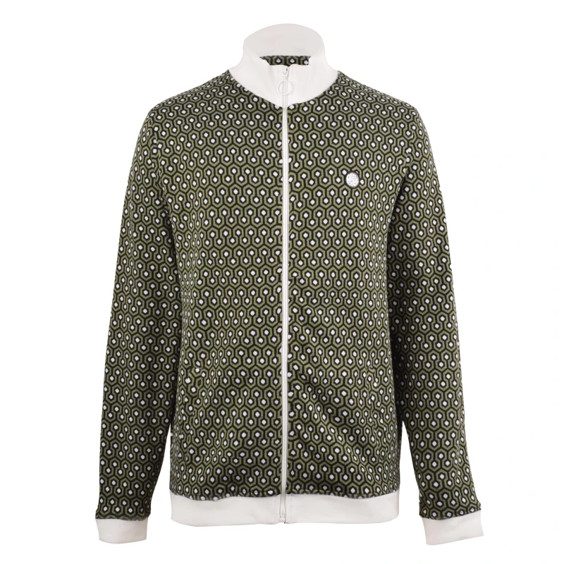 Image of Pretty Green Mens Geo Tracksuit Top Green male Small