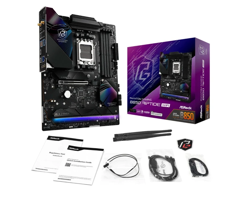 Image of ASRock B850 Riptide WiFi AMD Ryzen AM5 DDR5 ATX Motherboard - 90-MXBQT-A0UAYZ