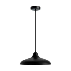 image of Futura Black, White Dome Pendant Ceiling Light 40cm