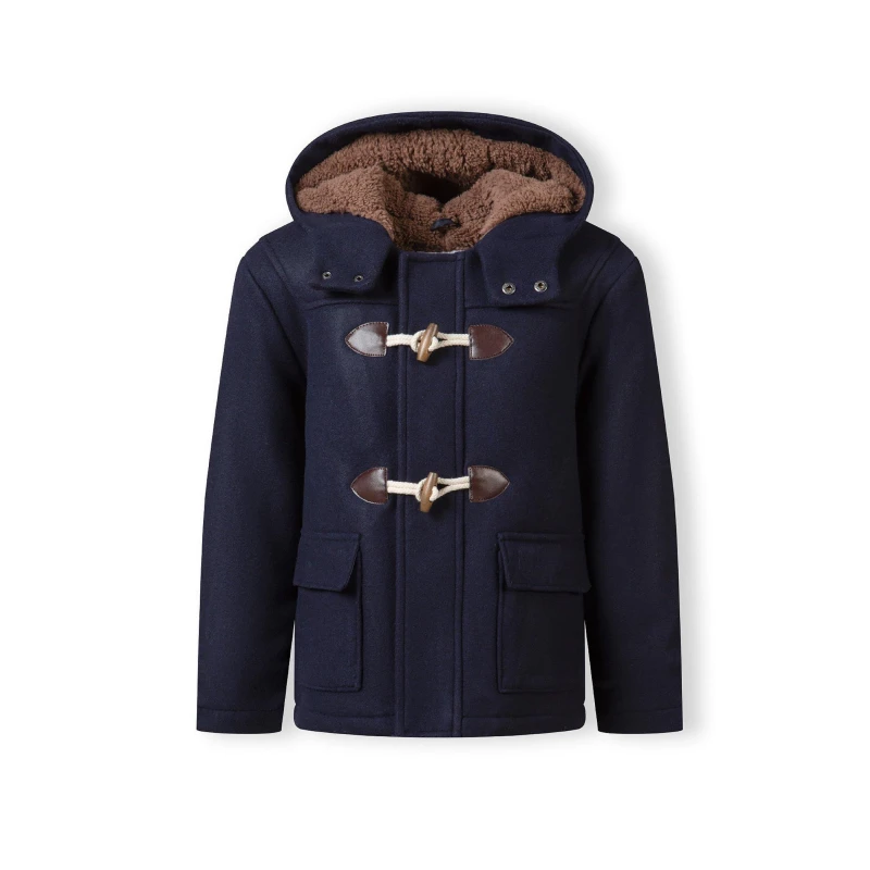 Image of Minoti Boys duffle coat with toggle closure navy Navy male 4-5 Yrs
