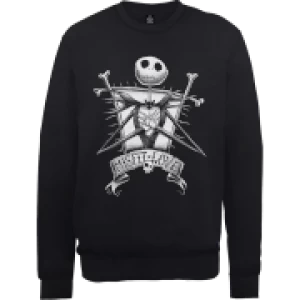 Image of Disney The Nightmare Before Christmas Jack Skellington Misfit Love Black Sweatshirt - L - Black
