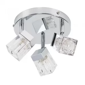 Image of 3-Way IP44 Ice Cube Bathroom Spotlight in Chrome