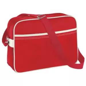 image of BagBase Original Airline Messenger Bag (12 Litres) (One Size) (Bright Red/ Off White)