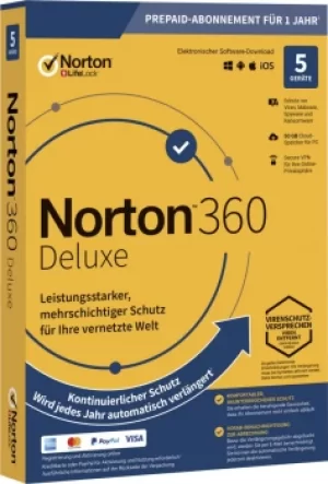 image of Norton 360 Deluxe 12 Months 5 Devices