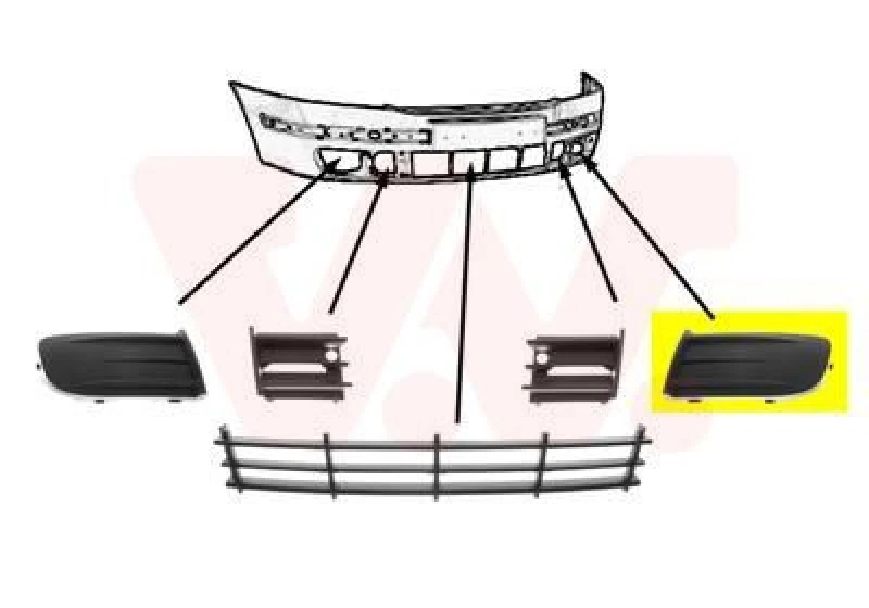 Image of VAN WEZEL Bumper grill VAN WEZEL 7622591