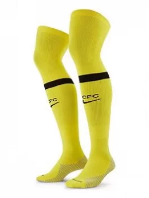Image of Nike Chelsea 21/22 Away Socks, Yellow Size M Men