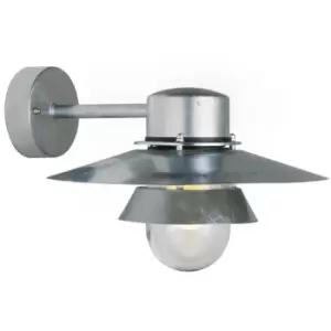 Image of Virum Outdoor Dome Wall Lamp Galvanized, E27, IP44