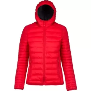 image of Kariban Womens/Ladies Lightweight Hooded Padded Jacket (S) (Red)