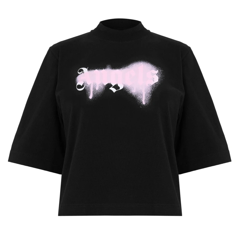 Image of Palm Angels Womens T-Shirt Black Pink female 6 (2XS)