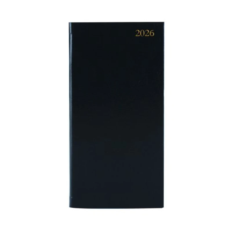 Image of 5 Star Slim Desk Diary Portrait Week To View Black 2026 KF1BK26