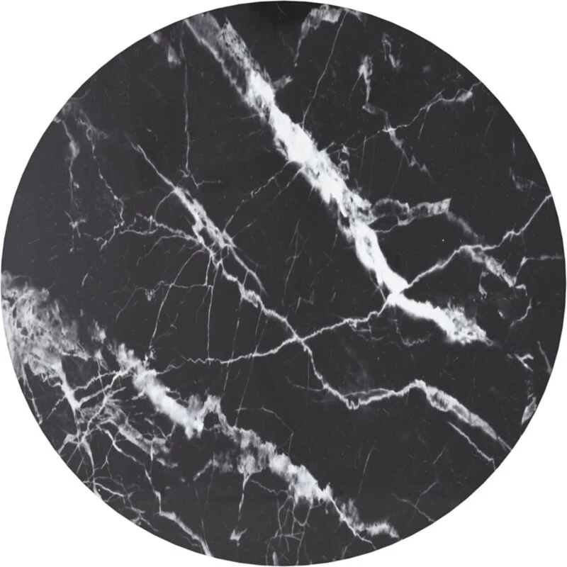 Image of VIDAXL Table Top Black Ø50x0.8cm Tempered Glass with Marble Design vidaXL 8720286055953