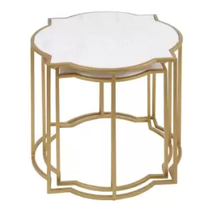 Image of Rabia Set Of 2 Tables With Quaterfoil Top
