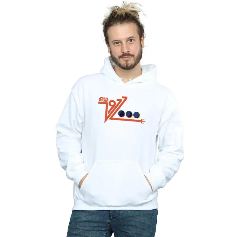 Image of Star Wars Star Wars Men Retro 1977 Death Star Hoodie in White Size: Small White S Male 5057981321315